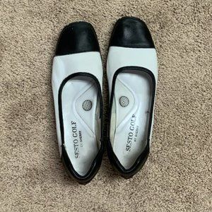 Black and White Sesto Slip-On Golf Shoes